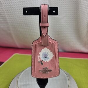 COACH Vintage Daisy Script Leather Luggage Tag